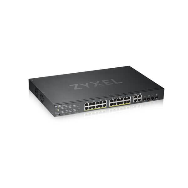 Switch Zyxel GS1920-24HP 24 porturi Gigabit PoE+ Managed 375 watt 356 mm x 108 mm Negru