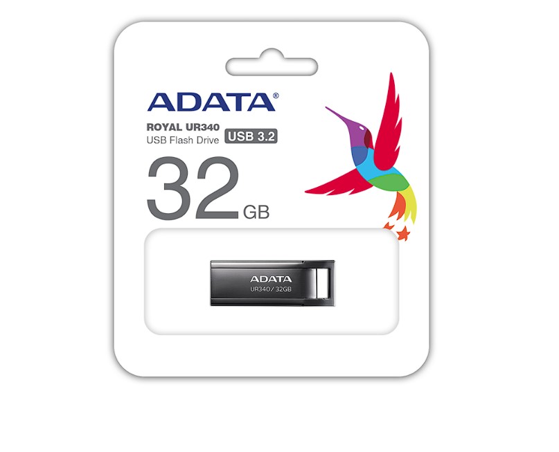 Memorie USB ADATA UR340, 32GB, USB 3.2, Metalic