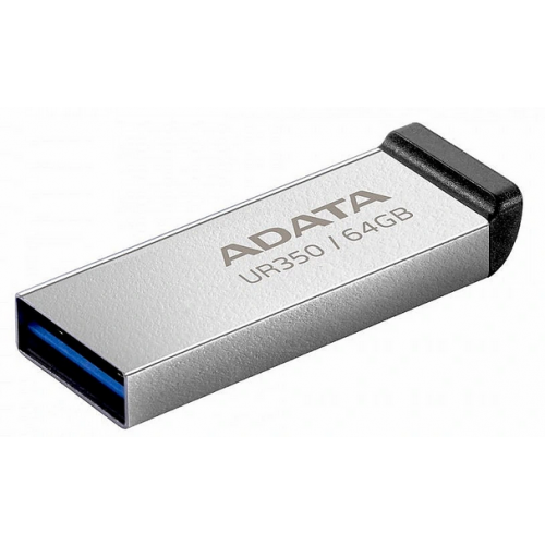 Memorie USB ADATA UR350 metalic, 64GB, USB 3.2, argintiu/negru