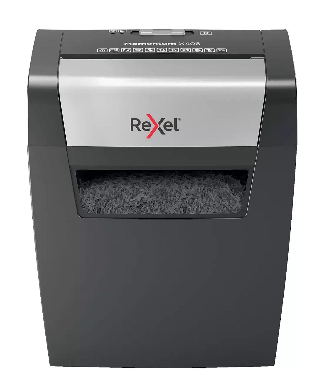 Distrugator manual documente MOMENTUM X406, 6 coli, P4, cross-cut (tip confeti) Rexel "2104569EU" (timbru verde 40 lei)