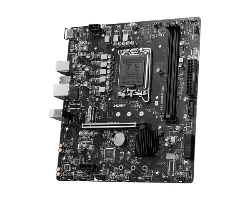 Placa de baza MSI PRO B760M-B DDR4 LGA1700 Socket LGA 1700 Chipset B760 Memorie DDR4 Tip memorie DIMM Frecventa memorie 4800(OC)/ 4600(OC)/ 4400(OC)/ 4266(OC)/ 4200(OC)/ 4000(OC)/ 3800(OC)/ 3733(OC)/ 3600(OC)/ 3466(OC)/ 3400(OC)/ 3333(OC)/ 3200(OC)/