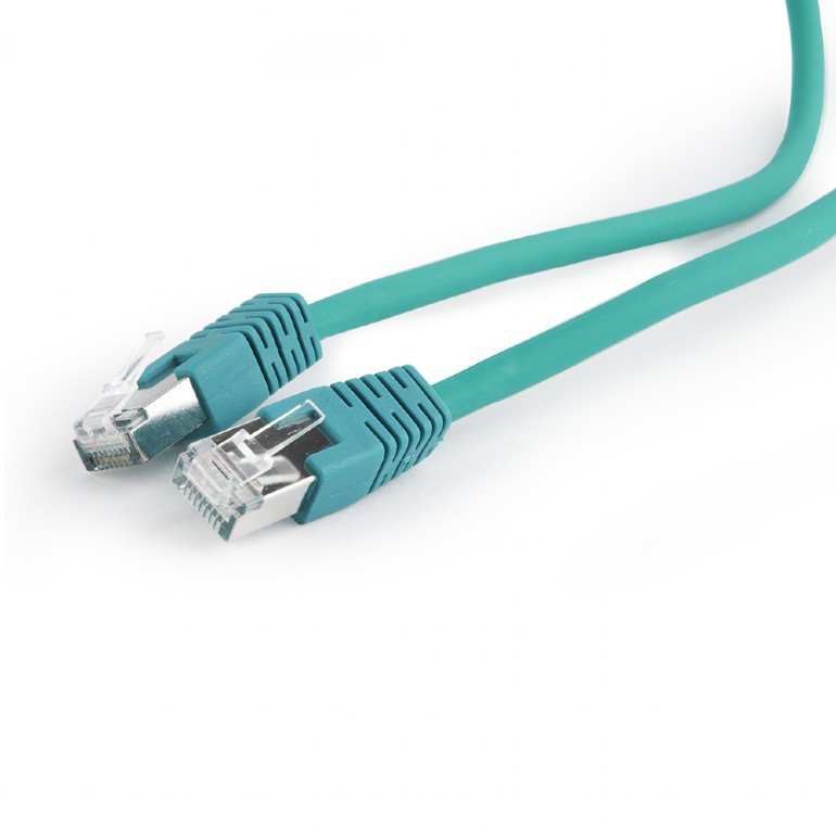 Cablu S/FTP GEMBIRD Cat6a, LSZH, cupru, 1 m, verde, AWG27, dublu ecranat PP6A-LSZHCU-G-1M