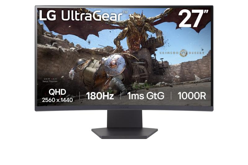 Monitor Gaming Curbat LED VA LG UltraGear™ 27GS60QC 27″, QHD (2560×1440), 180Hz, 1ms GTG, AMD FreeSync™, HDR10, 1000R, 2x HDMI, DisplayPort, VESA, negru