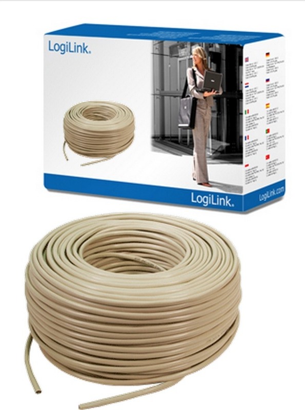 Cablu FTP Logilink, cat. 5E, 4x2 AWG 24/1, CCA, ecranat, PVC, solid, 305m, Gri 2 Cablu FTP Logilink, cat. 5E, 4x2 AWG 24/1, CCA, ecranat, PVC, solid, 305m, Gri - imagine 2
