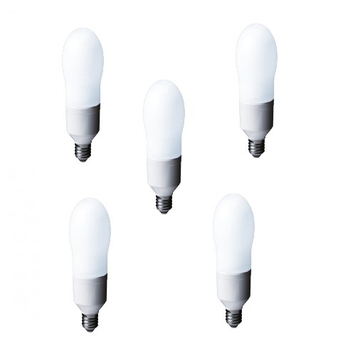 SET 5 becuri fluorescent Panasonic, soclu E27, putere 24W, forma spirala, lumina alb calda, alimentare 220 – 240 V, „EFD24E282V-5” (timbru verde 2.25 lei)