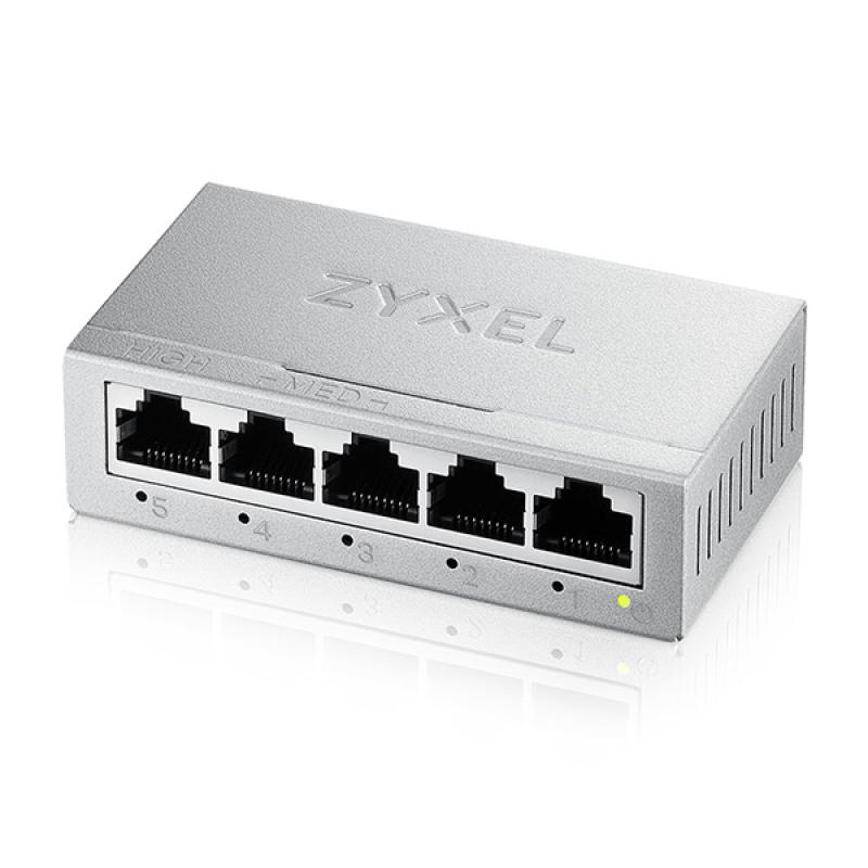 Switch ZYXEL GS-105B v5, 5 Porturi, Gigabit, Carcasa metalica