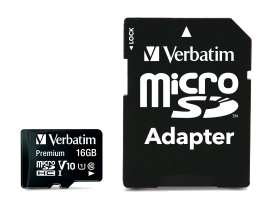 Card de memorie Verbatim Premium MicroSDHC cu adaptor, 16GB, Class 10, 44082