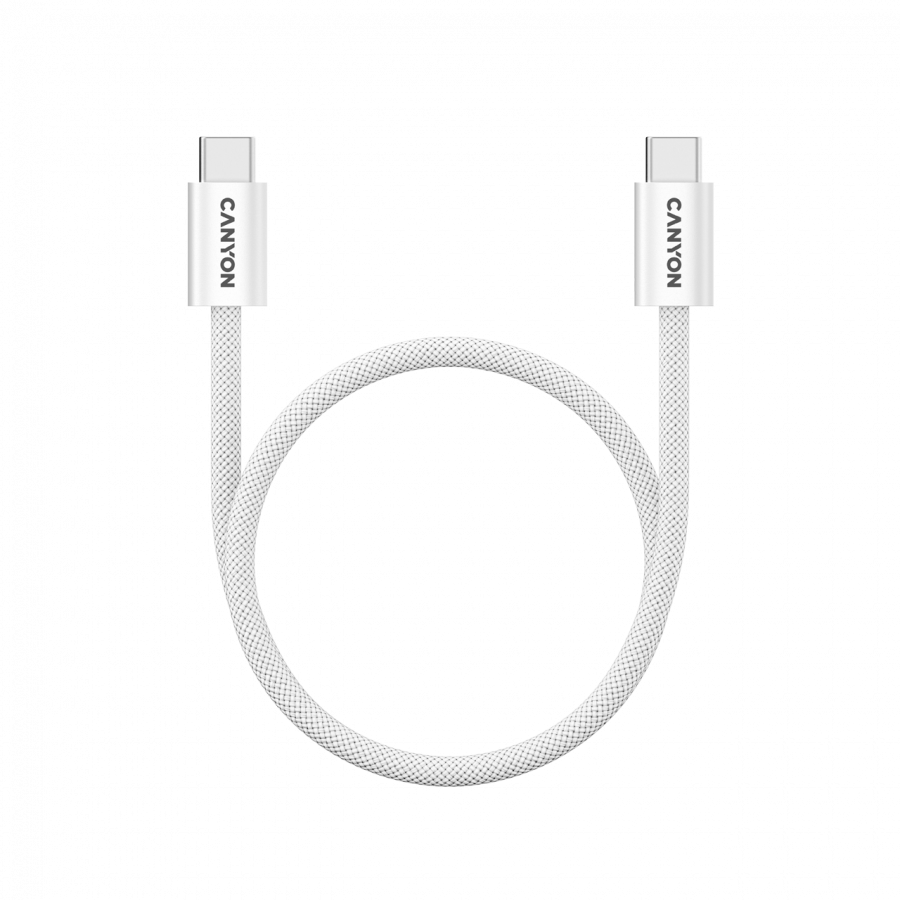 CANYON cable OnWire 60MG C-C 60W Magnet Braided 1m White 4 CANYON cable OnWire 60MG C-C 60W Magnet Braided 1m White - imagine 4