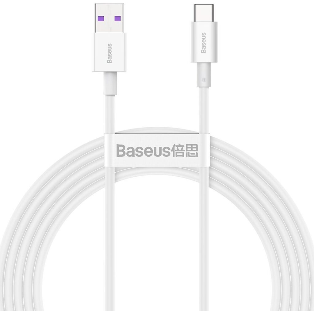 Cablu Date si Incarcare Baseus USB la USB Type-C Superior Series, 2 m, 66W, CATYS-A02, Alb