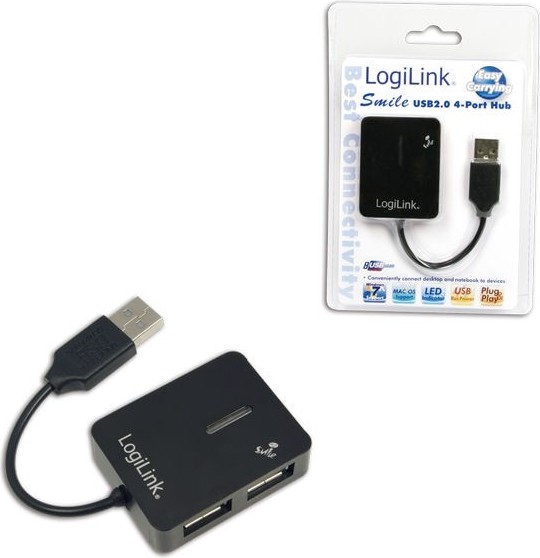 Hub LogiLink UA0139, 4 x USB 2.0, Negru