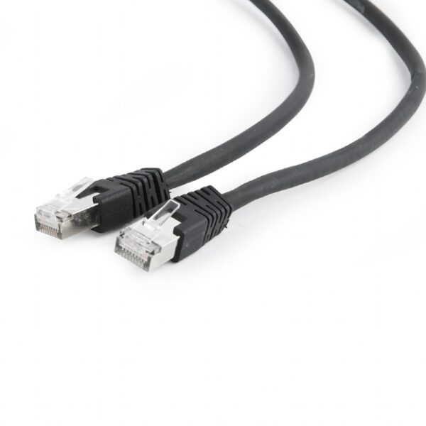 Cablu S/FTP GEMBIRD Cat6a, LSZH, cupru, 2 m, negru, AWG27, dublu ecranat PP6A-LSZHCU-BK-2M