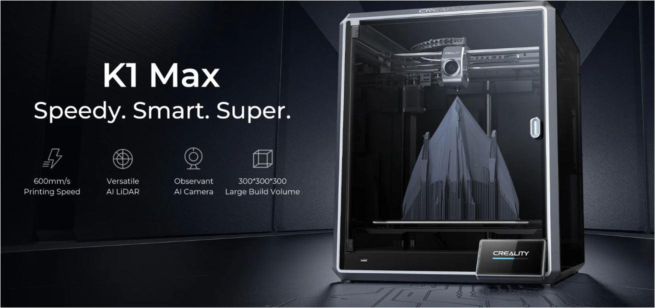 Imprimanta 3D Creality K1 Max, 300 x 300 x 300 mm, 600 mm/s, model 2023 1 Imprimanta 3D Creality K1 Max, 300 x 300 x 300 mm, 600 mm/s, model 2023