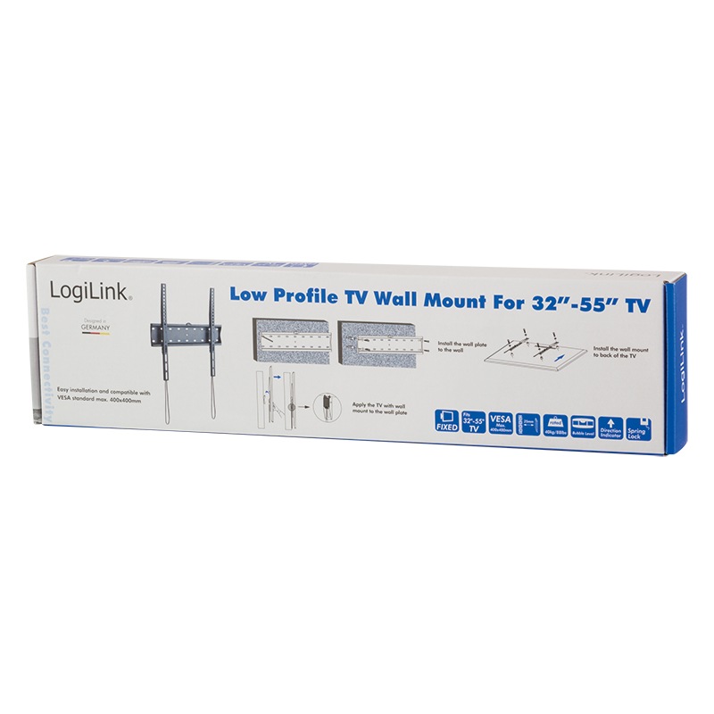 Suport de perete TV, LogiLink, fix, 32-55", Max. 40 kg 3 Suport de perete TV, LogiLink, fix, 32-55", Max. 40 kg - imagine 3
