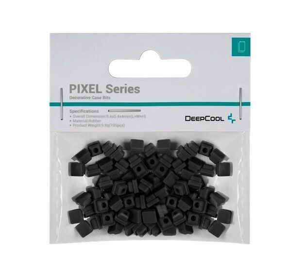 Accesoriu decorativ pentru carcasa DeepCool „PIXEL BK”, silicon, 5.4×5.4x4mm, pachet 100 buc, negru
