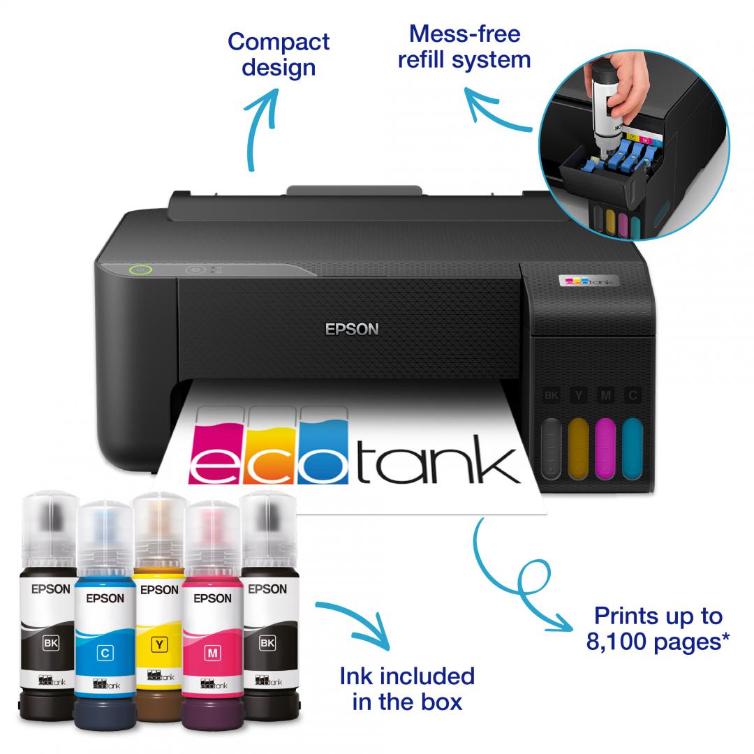 Imprimanta color CISS Epson EcoTank L1230, A4, USB, negru 2 Imprimanta color CISS Epson EcoTank L1230, A4, USB, negru - imagine 2