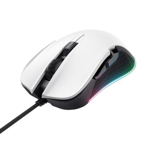 Mouse gaming GXT 922W YBAR, Trust, Iluminat LED, 7200 DPI, Alb/RGB