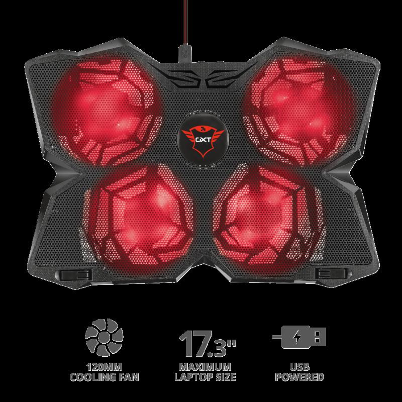 Cooler laptop gaming Trust GXT 278, 17.3″, Negru