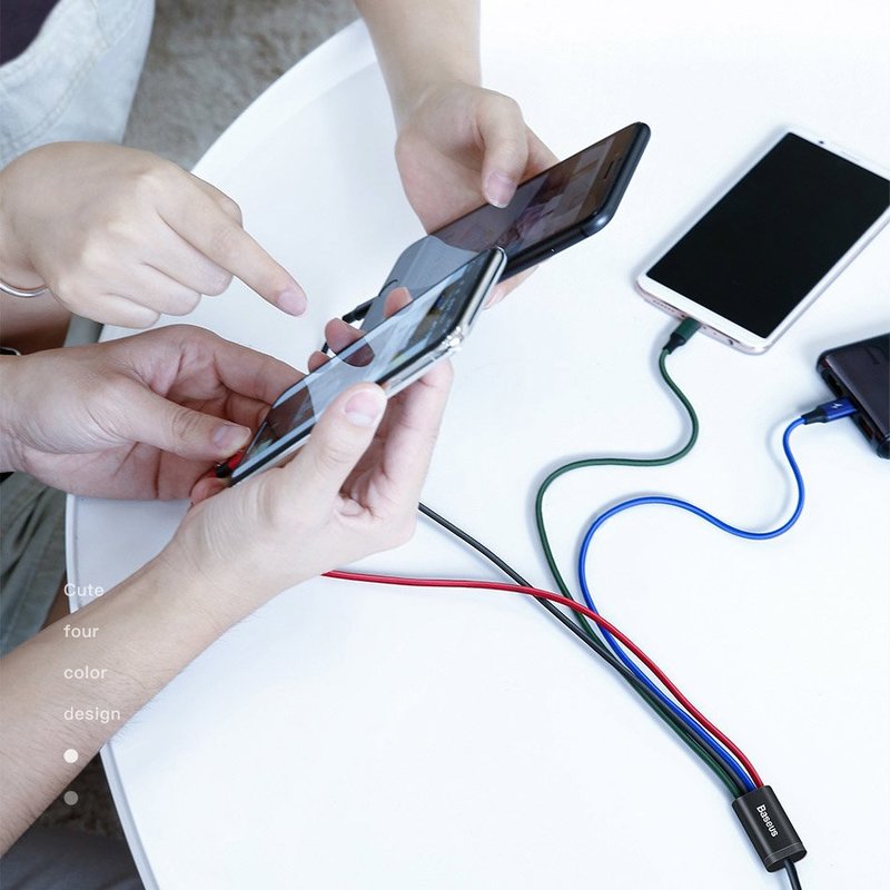 Cablu Baseus 4-in-1, USB la Lightning, 2x USB-C, Micro-USB 3.5A, 1.2m, Negru 4 Cablu Baseus 4-in-1, USB la Lightning, 2x USB-C, Micro-USB 3.5A, 1.2m, Negru - imagine 4