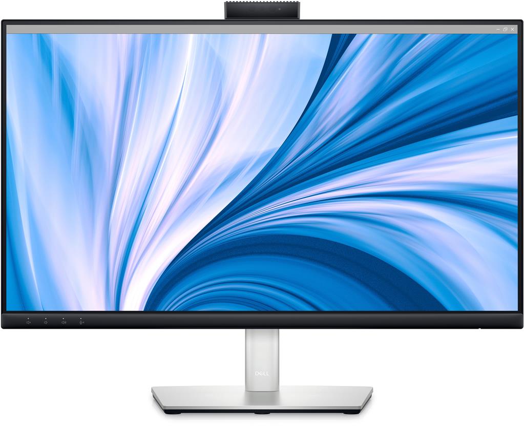 Monitor Video Conferinta LED IPS Dell C2423H 23.8″, Full HD (1920×1080), 60Hz, 5ms, Webcam, Microfon, Boxe 5W, Hub USB, HDMI, DisplayPort, Pivot, VESA, negru