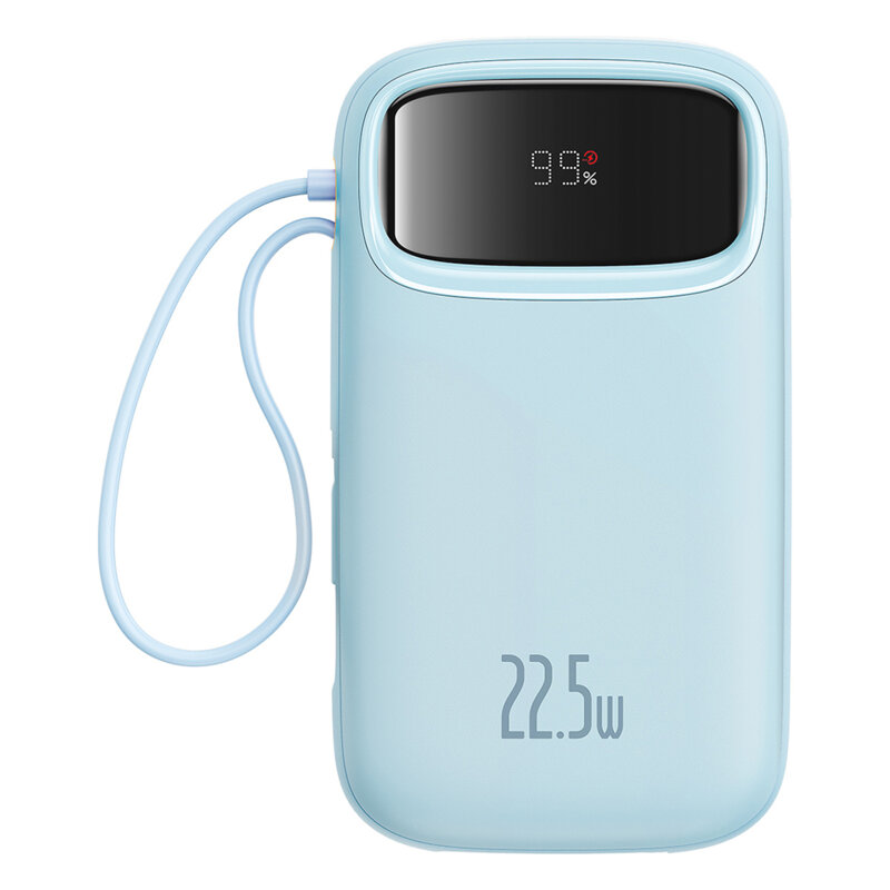 Baterie externa Baseus Qpow Pro+, 20000mAh, 22.5W, 2x Type C, albastra