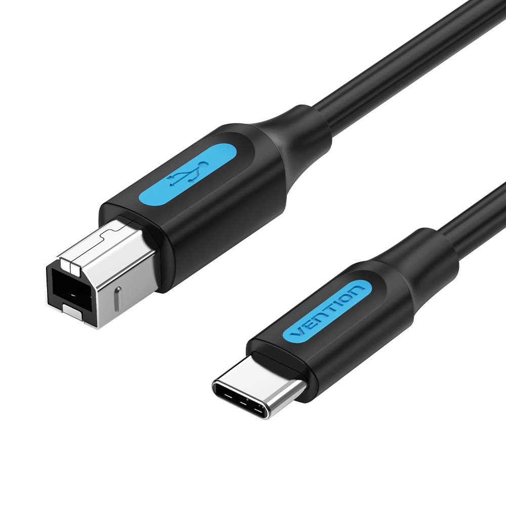 Cablu pentru Imprimanta, Vention, USB-C la USB, 1.5m, Negru