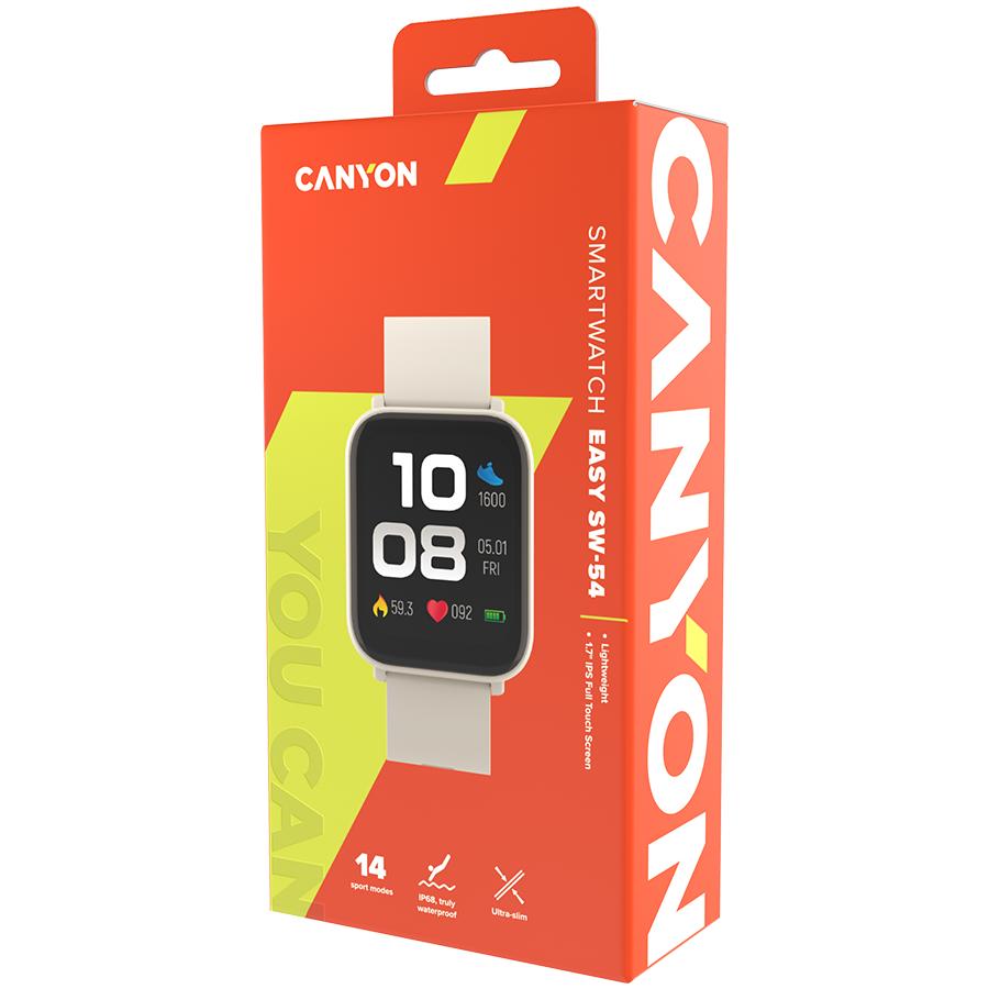 CANYON smart watch Easy SW-54 Beige 4 CANYON smart watch Easy SW-54 Beige - imagine 4