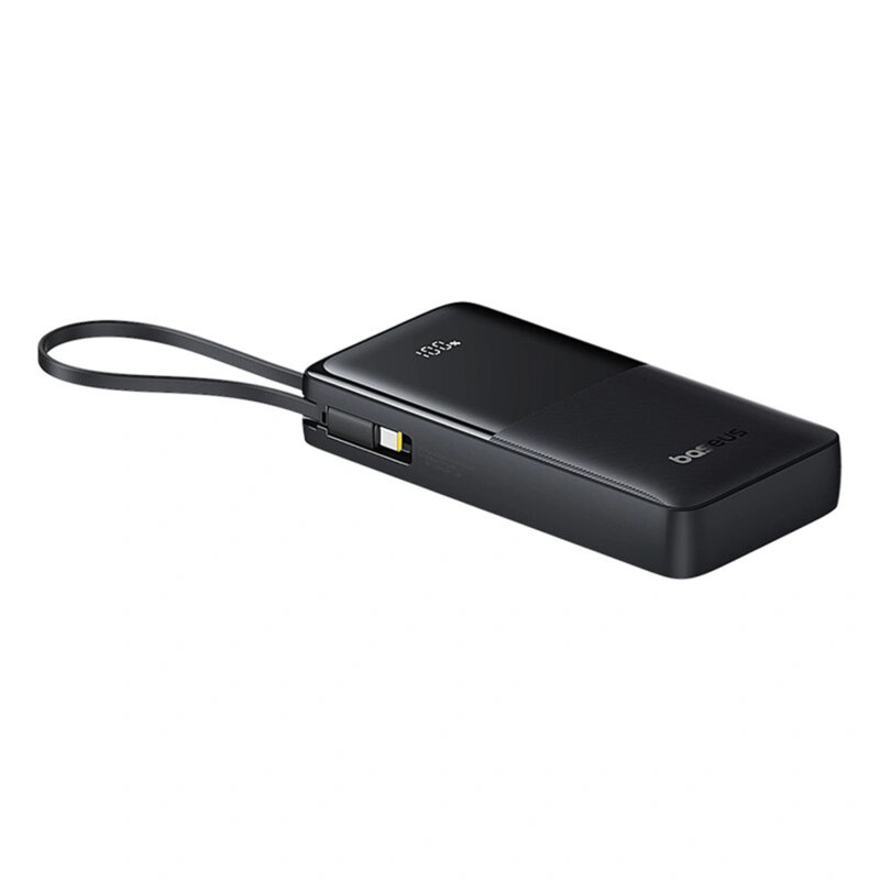 Power Bank Baseus Bipow 2, 20000mAh, 20W, Cablu Incorporat Type-C, Negru 2 Power Bank Baseus Bipow 2, 20000mAh, 20W, Cablu Incorporat Type-C, Negru - imagine 2