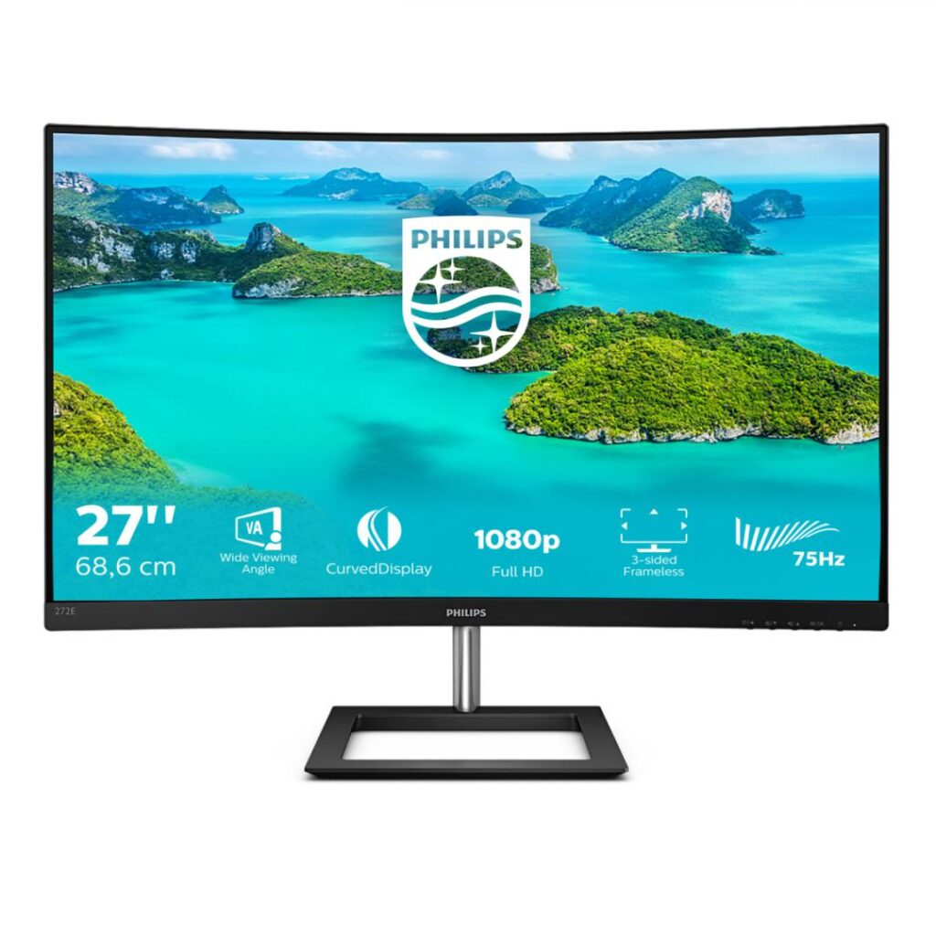 Monitor Gaming curbat LED VA Philips 27″, 75 hz, FreeSync, Full HD, Display Port, 272E1CA, Negru