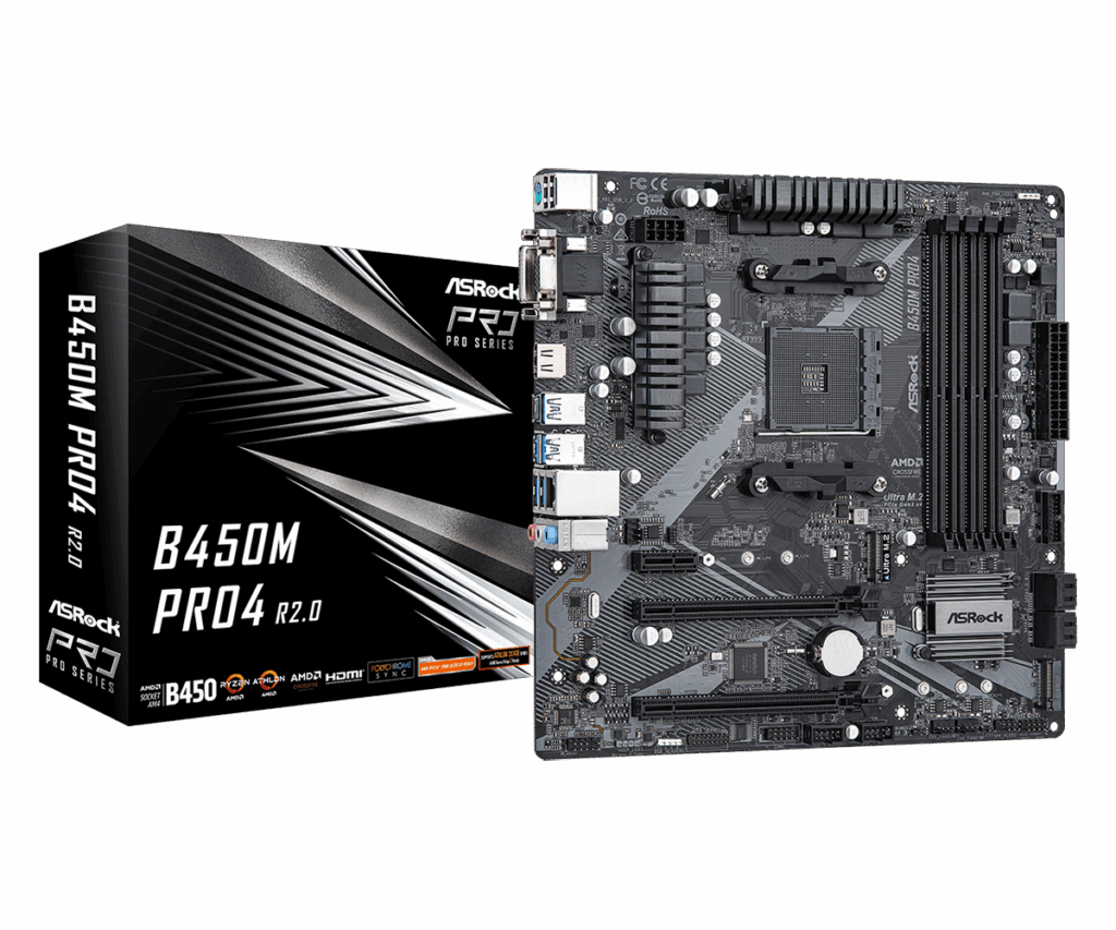 Placa de baza ASRock B450M PRO4 R2.0, socket AM4