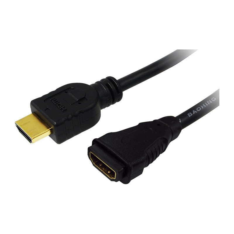 Cablu HDMI1.4, HDMI tata/ mama, LogiLink, negru, 2,0m „CH0056”