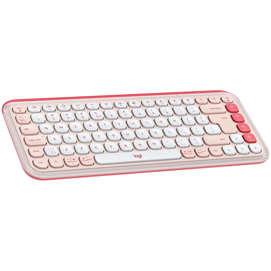 Tastatura Wireless Logitech POP ICON KEYS, Bluetooth, 3 Way Easy-Switch, Rose 4 Tastatura Wireless Logitech POP ICON KEYS, Bluetooth, 3 Way Easy-Switch, Rose - imagine 4