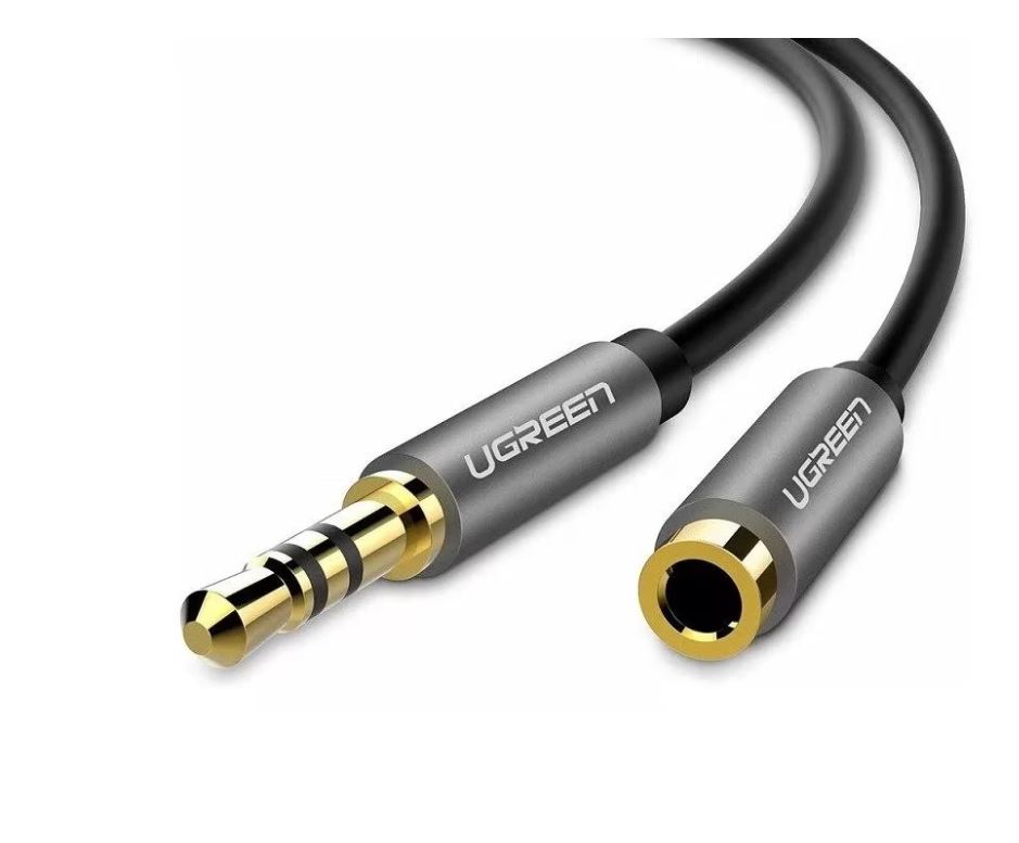 Cablu pentru extindere UGREEN AV118 AUX, tata mini jack 3.5 mm la mama mini jack 3.5 mm, 2m, Albastru