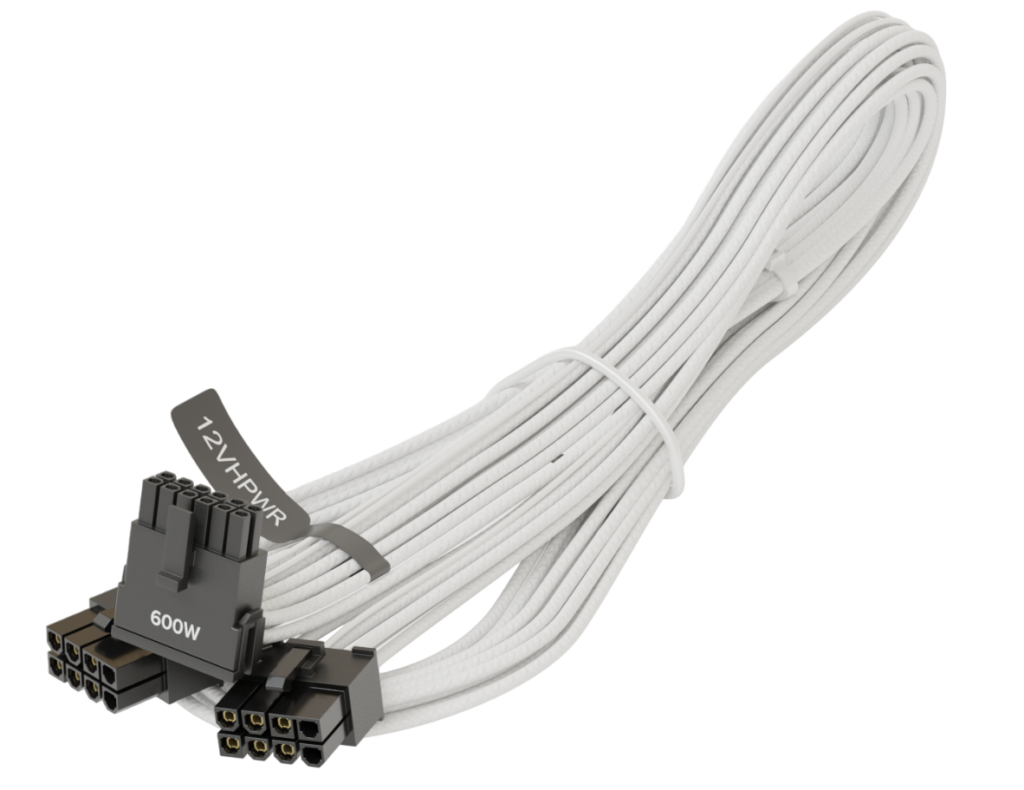Cablu Seasonic 12VHPWR, SS2x8P conectori unghi 90 grade, 600W, PCIe 5.0, Alb