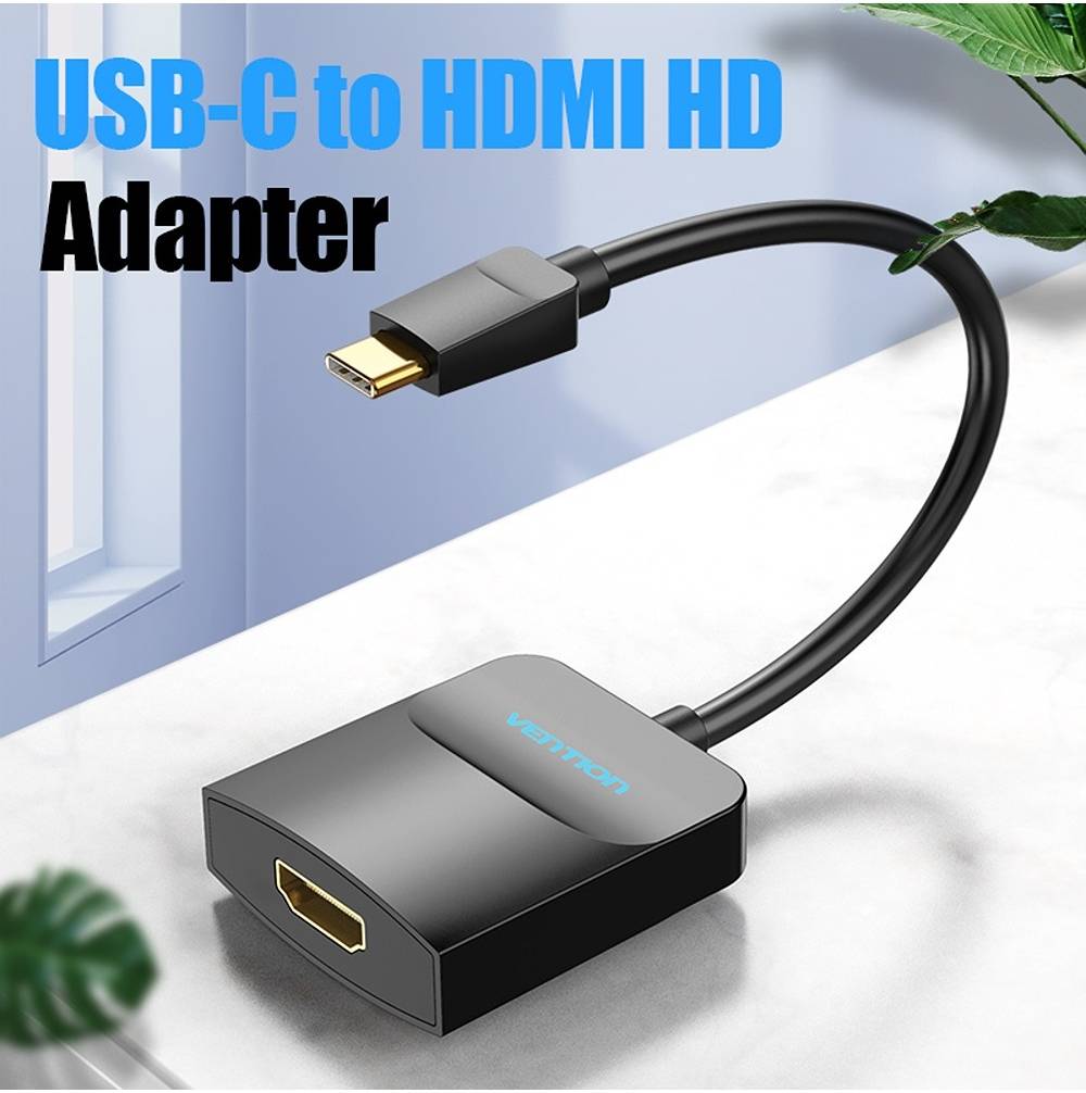 Convertor video Vention, USB Type-C(T) la HDMI(M), 0.15m, rezolutie maxima 4K la 30Hz, conectori auriti, invelis PVC si ABS, negru 2 Convertor video Vention, USB Type-C(T) la HDMI(M), 0.15m, rezolutie maxima 4K la 30Hz, conectori auriti, invelis PVC si ABS, negru - imagine 2