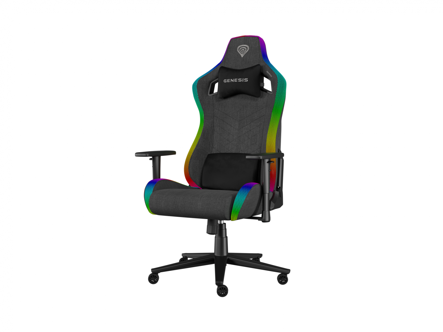 Scaun gaming Genesis TRIT 660, material textil, iluminare RGB, inaltime ajustabila, spatar ajustabil, Gri 2 Scaun gaming Genesis TRIT 660, material textil, iluminare RGB, inaltime ajustabila, spatar ajustabil, Gri - imagine 2
