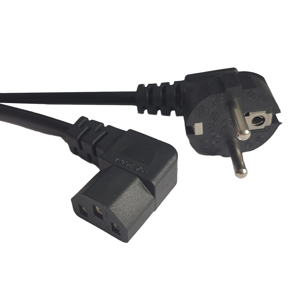 Cablu alimentare Spacer 1.8m, intrare Shucko, iesire C13 (conector 90 grade), 10A, negru