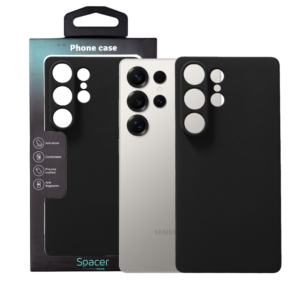Husa Spacer Samsung Galaxy S25 Ultra Grosime 1.5Mm Flexibil TPU Negru
