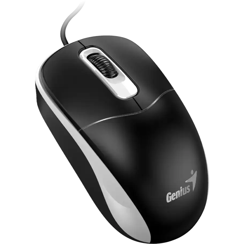 Mouse Genius, PC sau NB, cu fir USB-A, optic, 1200 dpi, butoane/scroll 3/1, negru-gri 1 Mouse Genius, PC sau NB, cu fir USB-A, optic, 1200 dpi, butoane/scroll 3/1, negru-gri