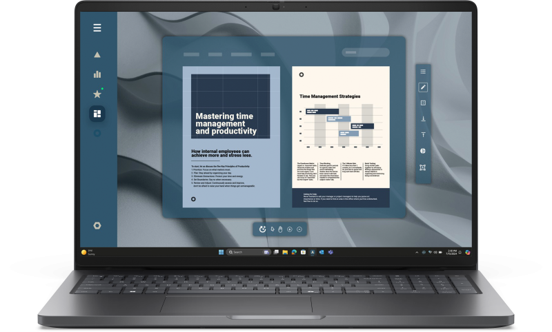 Laptop DELL PRO 16, 16″, Non-Touch, FHD+ 1920 x 1200, 60Hz, IPS, Anti- Glare, 300 nit, 45% NTSC, FHD+IR Cam, Fingerprint Reader, Magnetite color, textured finish, AMD Ryzen(TM) 5 PRO 230 Processor (22 MB cache, 6 cores, 12 threads, up to 4.9 GHz, 16 TOPS