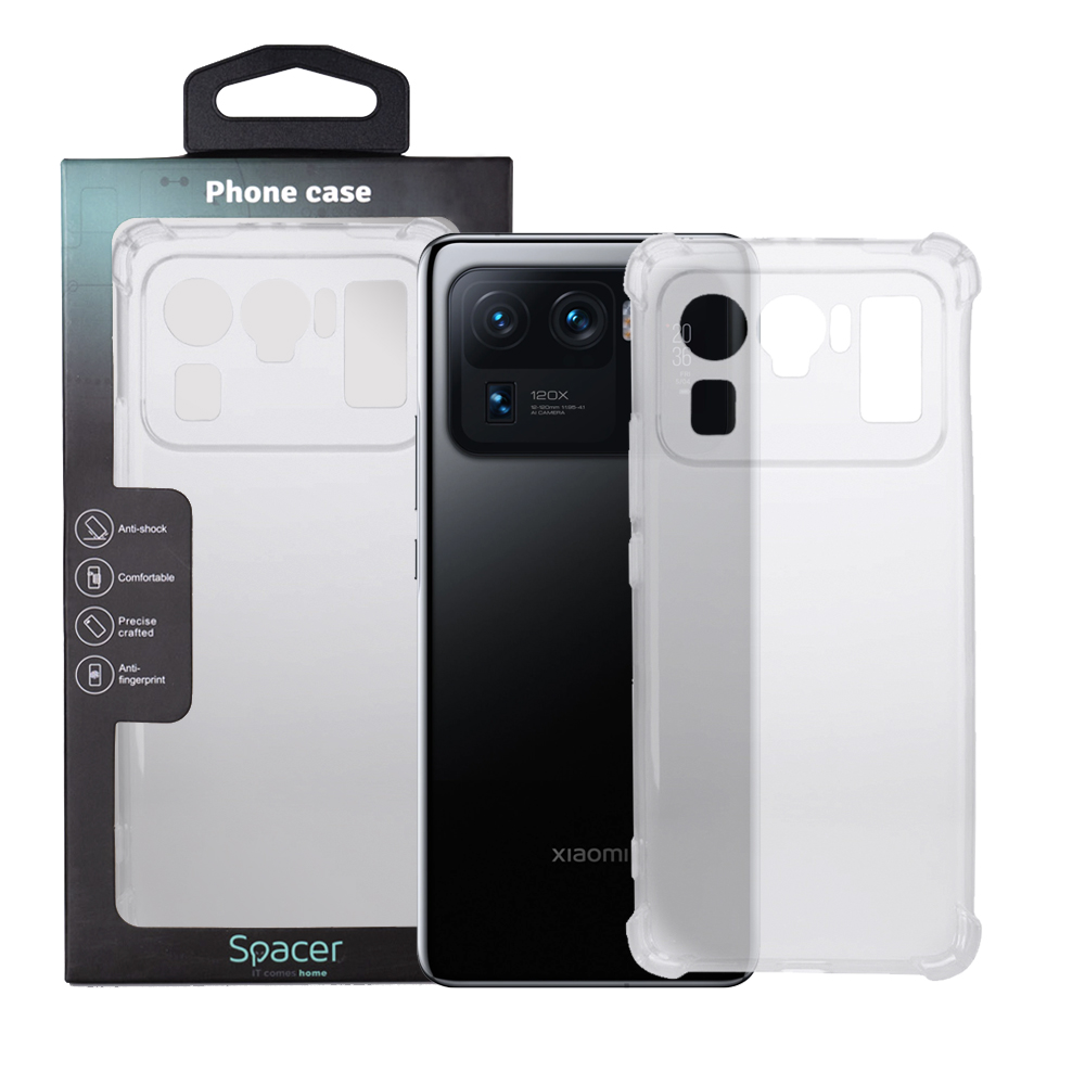 Husa de protectie Spacer pentru Xiaomi Mi 11 Ultra 5G, material flexibil TPU, Transparenta