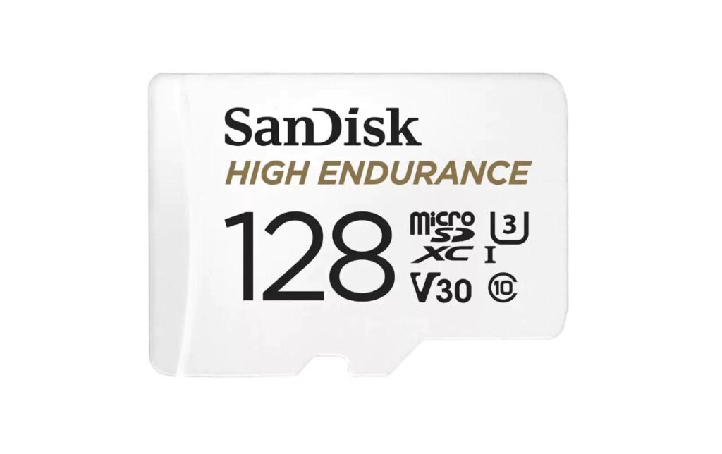 Card de memorie SanDisk micro SD High Endurance Video 128 GB, Class 10, V30, UHS-I U3 + adaptor
