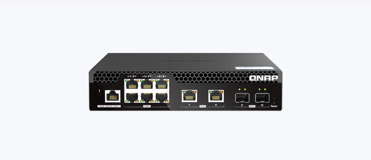 Switch Qnap Gigabit M2106R-2S2T, 6X2.5G, 2X10G 1 Switch Qnap Gigabit M2106R-2S2T, 6X2.5G, 2X10G