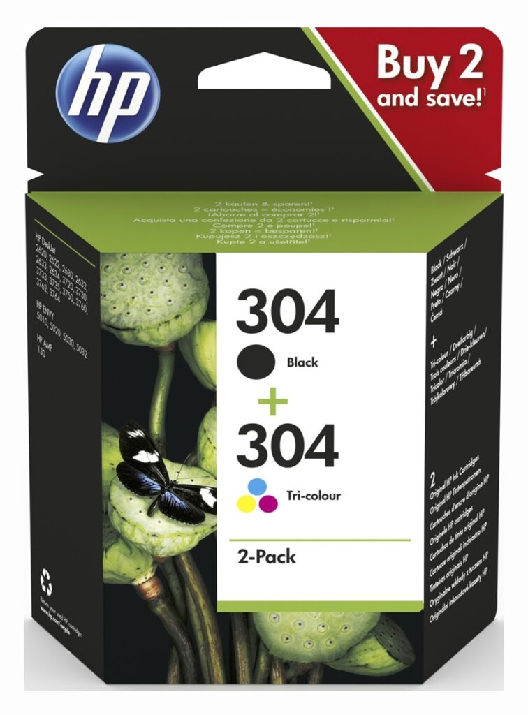 Ink cartridge HP 304 Double pack, Black / Tri-color