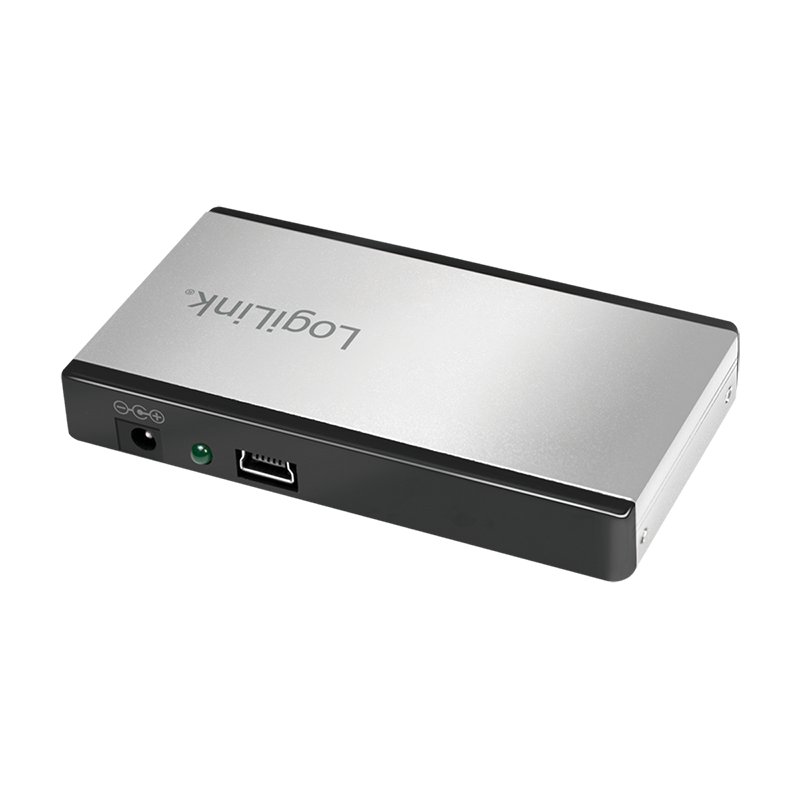 HUB extern LOGILINK, porturi USB: USB-A 2.0 x 4, conectare prin USB, aluminiu, argintiu