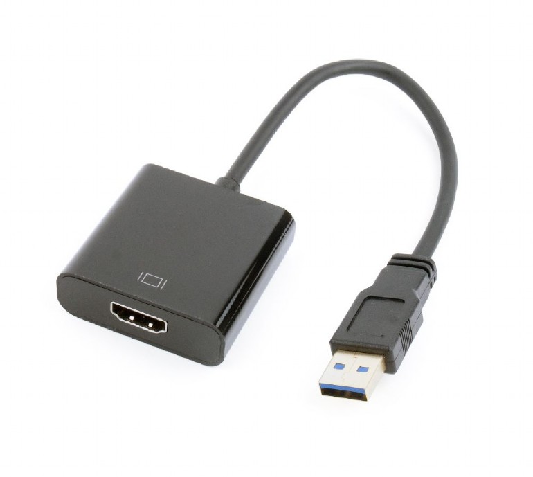 CABLU video GEMBIRD, adaptor USB 3.0 (T) la HDMI (M), 15cm, rezolutie maxima Full HD (1920 x 1080) la 60Hz, negru, „A-US