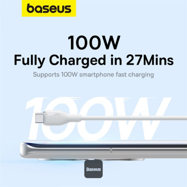 Cablu alimentare si date Baseus Pudding Series, Fast Charging Data Cable pentru smartphone, USB la USB Type-C 100W, 1.2m, alb 3 Cablu alimentare si date Baseus Pudding Series, Fast Charging Data Cable pentru smartphone, USB la USB Type-C 100W, 1.2m, alb - imagine 3