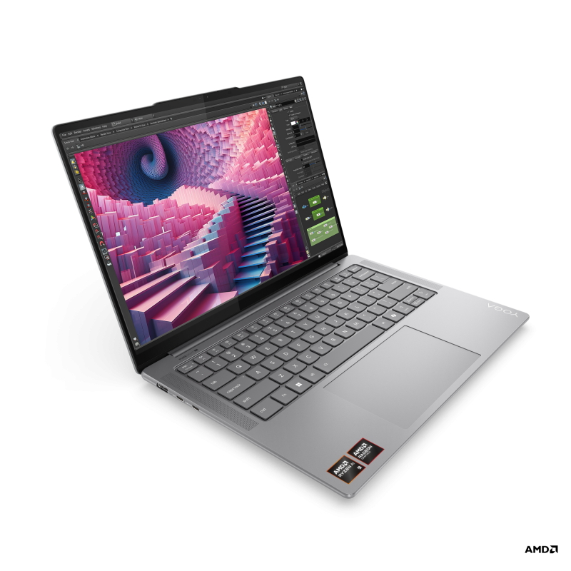 Laptop Lenovo Yoga Pro7 14ASP9 cu procesor AMD Ryzen™ AI 9 365 pana la 5.0GHz, 14.5”, 2.8K WQXGA+, OLED, 32GB LPDDR5x, 1TB SSD, AMD Radeon™ 880M Graphics, Windows 11 Pro, Luna Grey, 3y on-site Premium Care
