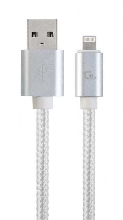 Cablu alimentare si date Gembird, USB 2.0 (T) la tip Lightning (T), 1.8m, conectori auriti, Argintiu, CCB-mUSB2B-AMLM-6-S