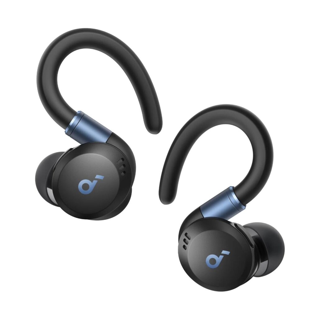 Casti True wireless Anker Soundcore Sport X20, Tehnologie Noise Cancelling, Bluetooth 5.3, IP68, Deep Bass, Negru