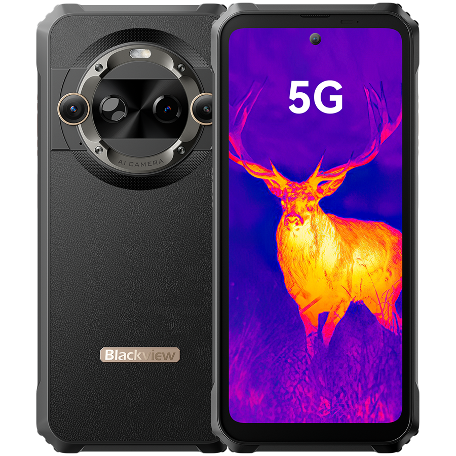 Telefon mobil Blackview BL9000 Pro, 5G, Rezistent la praf/anti-picatura/impermeabil, 36GB Ram(12GB + 24GB extensibili), 512GB, Android 15, 5100mAh, NFC, Negru